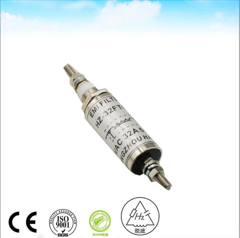 100 Amp 600VDC Low Pass EMI Feedthrough Filter With Threaded Stud Terminal emc anechoic chamber and rf shielding room